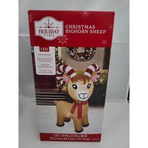 Holiday Time Inflatable – Christmas Bighorn Sheep 48" LED Yard Decor